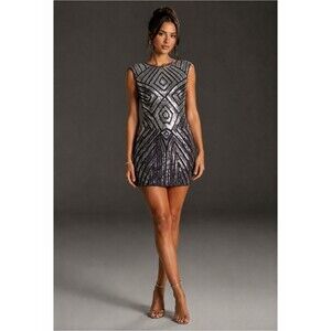 BCBGMAXAZRIA NWT Pat Sequin Bodycon Dress *Plum Berry M